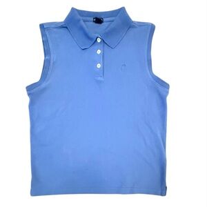 Ashworth Women's Blue Cotton Polo Golf Tank Top Size Large